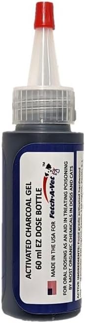 Activated Charcoal Gel 60ml EZ Dose Bottle (1-Pack) Pet Emergency First Aid Poison Antidote Treatment