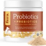Fera Pet Organics Probiotics for Dogs & Cats - Vet Created - Cat & Dog Probiotic Supplement - 12 Strains & Prebiotics for Pet’s Digestion - 60 Scoops​