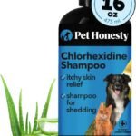Pet Honesty Chlorhexidine Cat & Dog Seasonal Itch Relief Shampoo, for Allergies, Itching, Dog Skin and Coat Supplement, Helps Shedding, Hot Spots, Deodorizing Dog Shampoo, Dog Grooming Supplies,16oz