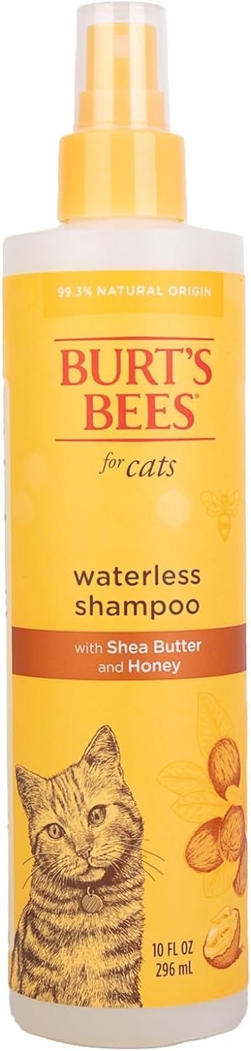 Burt's Bees for Pets Waterless Cat Grooming Spray with Shea Butter and Honey, 2pk, 99.3% Natural Origin Formulas, Cat Grooming Spray, Cat Spray for Grooming, Cat Grooming Supplies, 2pk, 10oz