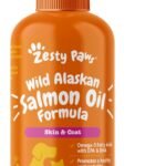 Zesty Paws Wild Alaskan Salmon Oil for Dogs and Cats- Skin and Coat Support, Omega 3 Supplement for Pets, 8.5oz
