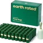 Earth Rated Dog Poop Bag Holder with Bags, Durable and Guaranteed Leakproof, Unscented, 1 Dispenser and 900 Count