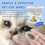 150Pcs Eyes Wipes for Dogs - Tear Stain Remover for Dogs - Dog Eye Cleaner, Eye Debris, Discharge, Mucus Secretions - Eye Wipes for Dogs & cat Eye Wipes - 3.2 inches