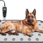 Large Dog Heating Pad 34x21in Waterproof Pet Heating Pad for Dogs Smart Thermostat Switch, Whelping Supplies Heated Dog Bed,Adding Wire Rope Wires Puppy Heating Pad Mat-Whelping Box for Dogs