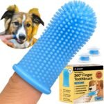 Jasper Dog Toothbrush, 360 Dog Tooth Brushing Kit, Cat Toothbrush, Canine Dental Care & Teeth Cleaning Kit, Pet Finger Tooth Brush, Use with Pet Toothpaste, 2-Pack Blue