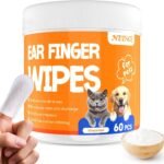 NEENCE Ear Finger Wipes for Dogs & Cats,Dog Ear Cleaner Finger Wipes, Soothing Cleansing Deodorizing Ear Care Wipes for Cat and Dog, Effectively Remove Ear Wax for Dogs & Cats(60 Pcs, Unscented)