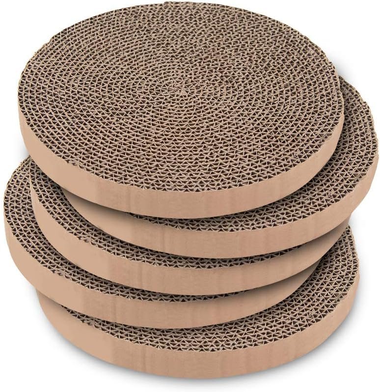 Best Pet Supplies Cat Scratcher Replacement Pads - Cardboard Cat Scratcher Pad, Relieves Stress, Supports Pet Behaviors, 5 Count