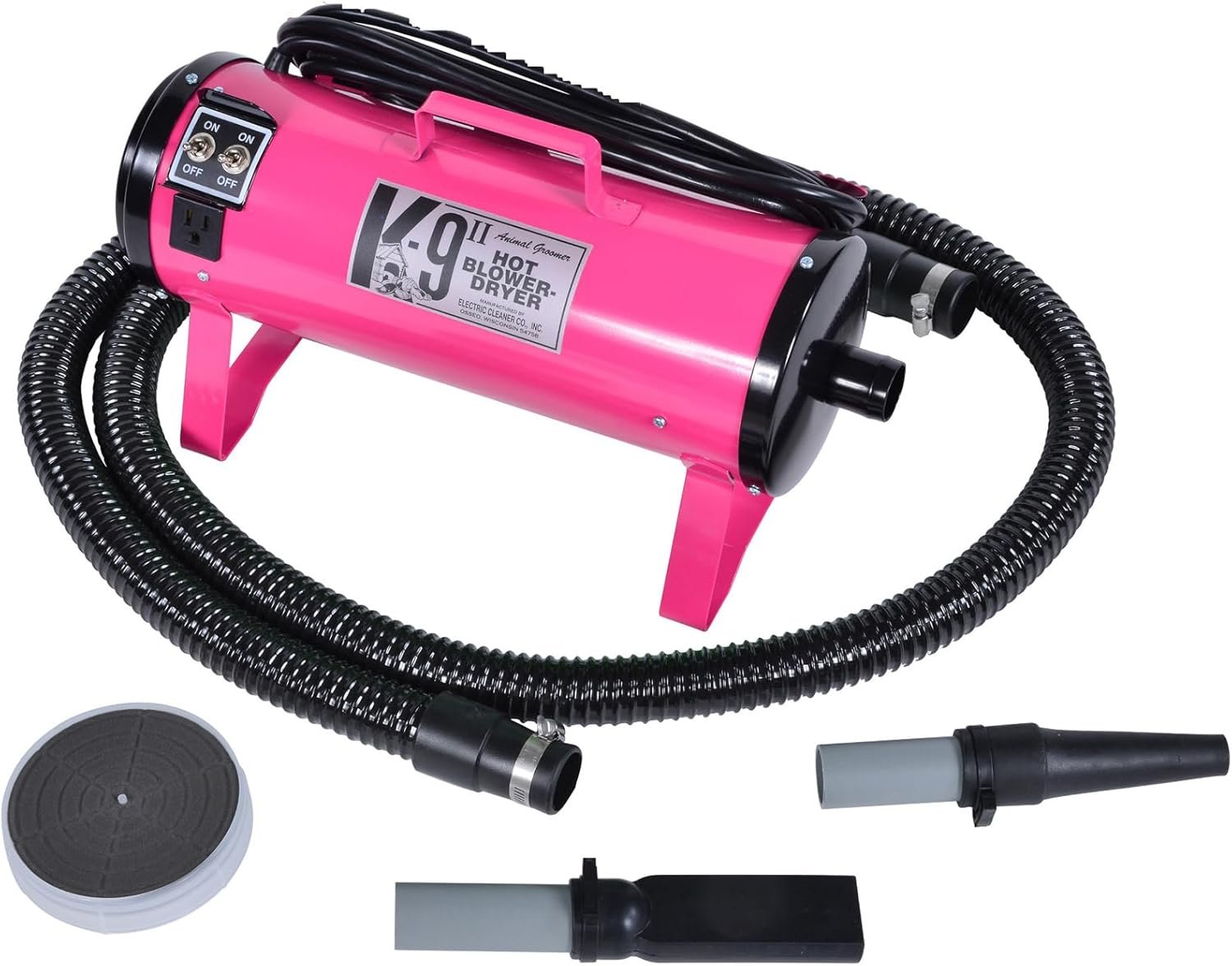 ECC K-9 II Dog Dryer, Professional Grooming Blower with Adjustable Airflow, Pink