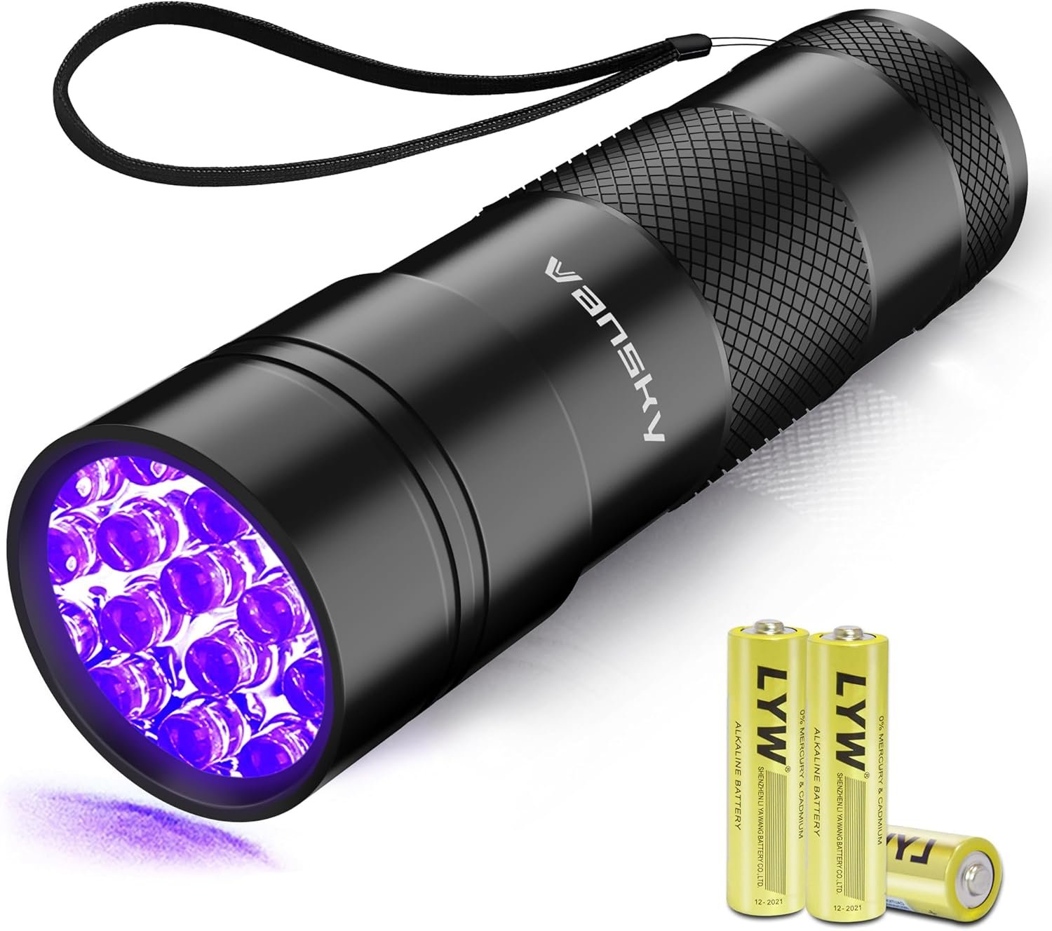 Vansky Black Light UV Flashlight Blacklight 12 LED Urine Detector for Dog/Cat/Pet Urine & Dry Stains and Bed Bug On Carpets/Rugs/Floor,Matching with Pet Odor Eliminator