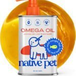 Native Pet Omega 3 Fish Oil for Dogs & Cats - Promotes Healthy Skin, Shiny Coat, & Strong Joints - Made with Wild Alaskan Salmon Oil for Dogs – Tasty, Fast-Absorbing Omega 3 6 9 Liquid Supplement- 8oz