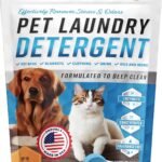 Pet Laundry Detergent Odor Remover - ACTIVE Enzyme Based Powder Detergent for Dogs Beds, Cat Pee, HE Washer Friendly Natural Enzymatic Deodorizer, Urine, Smell, Dog Drool, Stain Eliminator - 64 Loads