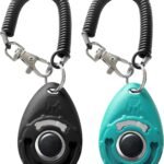 Pet Training Clicker with Wrist Strap - Dog Training Clickers (New Black + Blue)