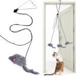 Kalimdor Interactive Cat Feather Toys,Retractable Teaser Toy ，Hanging Interactive Toys for Indoor Cats Kitten Play Chase Exercise, Kitten Mental Exercise Toys (1 Pack)