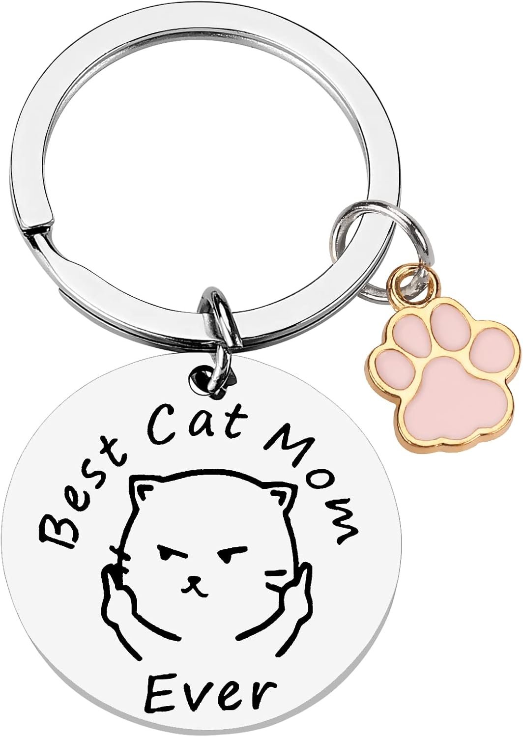 PLwelth Dog Mom Keychain Cat Mom Keychain Funny Mum Gift Keyring for Women Birthday Mother’s Day Valentine's Day Gifts