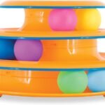 Catstages Tower of Tracks Interactive 3-Tier Cat Track Toy with Spinning Balls, Orange