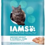 IAMS Proactive Health Indoor Weight Control & Hairball Care Adult Dry Cat Food with Chicken & Turkey, 22 lb. Bag