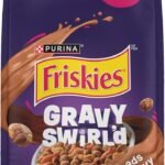 Purina Friskies Dry Cat Food Gravy Swirl'd With Flavors of Chicken, Salmon and Gravy - 3.15 lb. Bag