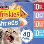 Purina Friskies Wet Cat Food Variety Pack, Shreds With Beef, Turkey and Cheese Dinner, Chicken and Salmon Dinner, and With Ocean Whitefish and Tuna - (Pack of 40) 5.5 oz. Cans