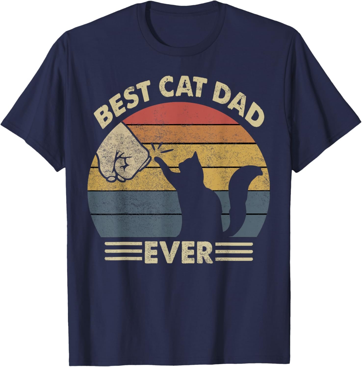 Cat-Shirt Men Best Cat Dad Ever Funny Dad T-Shirt