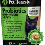 Cat Probiotics Gut + Immune Health Crunchy & Creamy Chews - Digestive Health, Supports Gut Health, Immunity, Healthy Digestion + Cat Constipation Relief - Chicken 30-Day Supply
