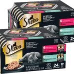 Sheba Perfect Portions Wet Cat Food Cuts in Gravy Variety Pack, with Sustainable Tuna and with Sustainable Salmon, 2.6 oz. Twin-Pack Trays (12 Count, 24 Servings) (Pack of 2)