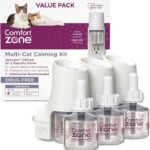 COMFORT ZONE Value Kit; 3 Multicat Diffusers & 6 Refills; Cat Calming Pheromone; Reduce Stress, Aggression, Fighting, Urine Marking, Scratching