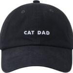 Cat Mom & Dad Hats for Proud Cat Parents | for Men & Women | Embroidered Text - Adjustable Fit - 100% Cotton