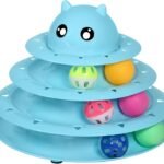 UPSKY Cat Toy Roller 3-Level Turntable Cat Toys Balls with Six Colorful Balls Interactive Kitten Fun Mental Physical Exercise Puzzle Kitten Toys