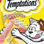 Temptations Creamy Puree with Chicken and Salmon Variety Pack of Lickable, Squeezable Cat Treats, 0.42 Oz Pouches, 16 Count