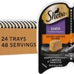 Sheba Perfect Portions Wet Cat Food Pate Savory Chicken Entree, 2.6 oz. Twin-Pack Trays (24 Count, 48 Servings)