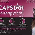 Capstar (nitenpyram) for Cats, Fast-Acting Oral Flea Treatment for Cats 2-25 lbs, Vet-Recommended Flea Medication Tablets Start Killing Fleas in 30 Minutes, 12 Doses