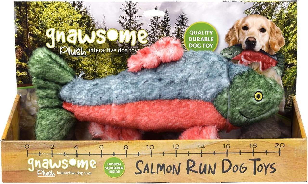 Gnawsome 1pk Assorted Plush Durable Salmon Toy