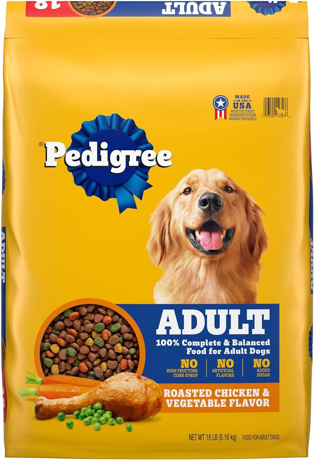 Pedigree Complete Nutrition Adult Dry Dog Food, Roasted Chicken & Vegetable Flavor, 18 lb. Bag