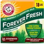 Arm & Hammer Forever Fresh Clumping Cat Litter Cedarwood, MultiCat 18lb, Pet Friendly with Essential Oils