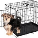 Sweetcrispy 24-Inch Single-Door Dog Crate–Durable Metal Pet Kennel with Secure Lock, Foldable Design, Removable Tray for Easy Cleaning, Portable Puppy Cage for Small Dogs, Ideal for Training & Travel