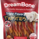 Dreambone Triple Flavor Twisties, 25 Count, Rawhide-Free Dog Chews Made with Real Beef, Pork & Chicken, 7.05 Ounce (Pack of 1)
