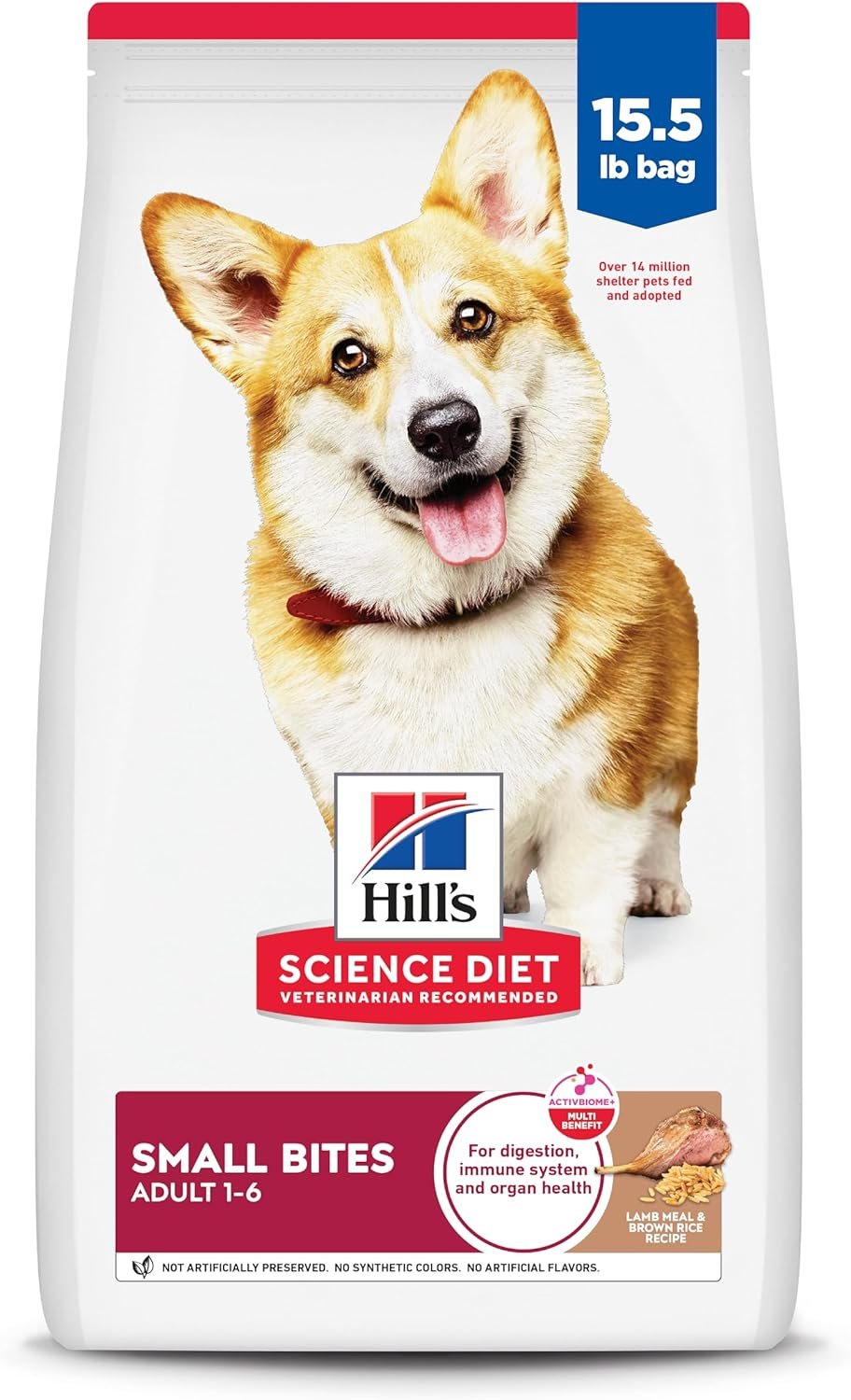 Hill's Science Diet Adult 1-6, Adult 1-6 Premium Nutrition, Small Kibble, Dry Dog Food, Lamb & Brown Rice, 15.5 lb Bag